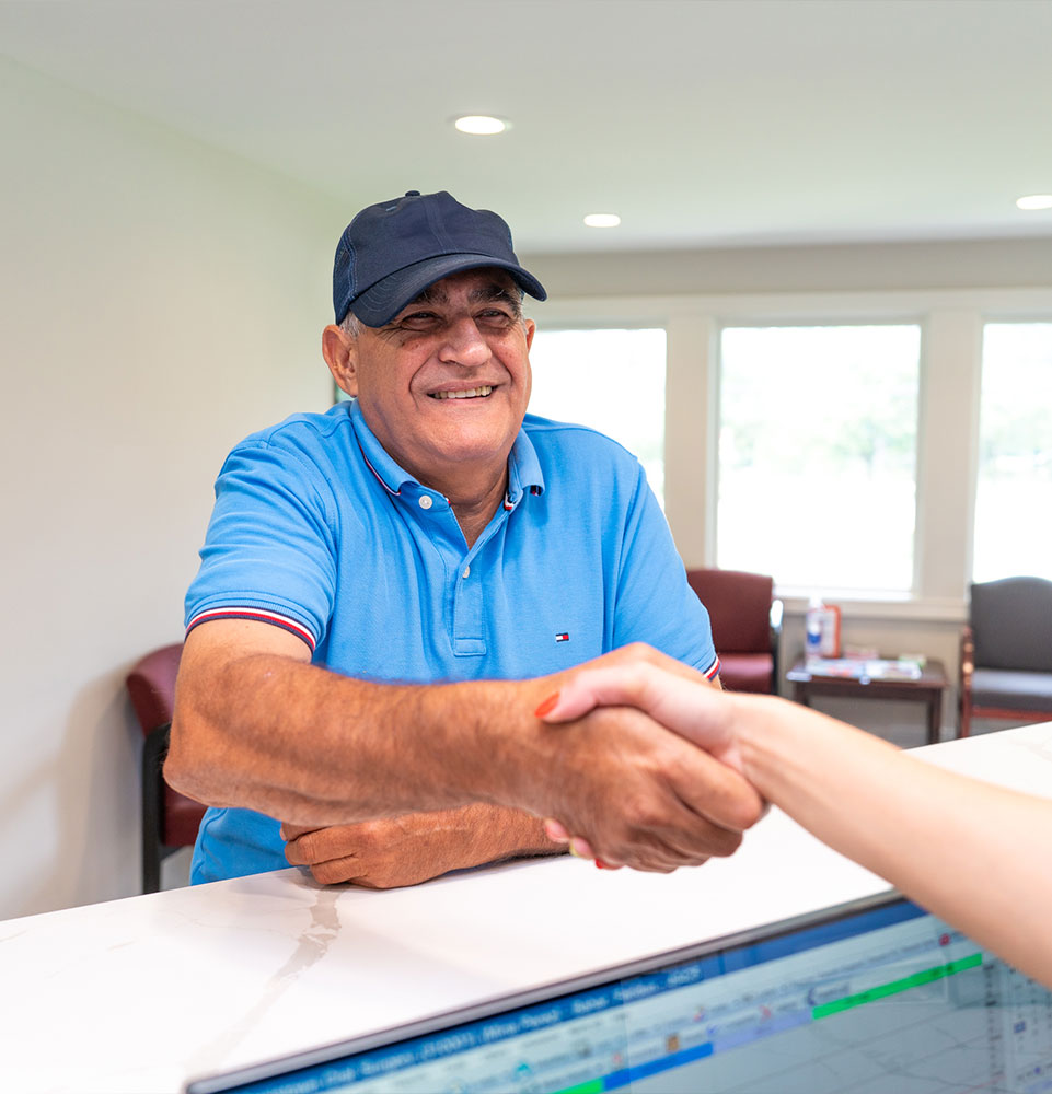 Patient Shaking Team members hand