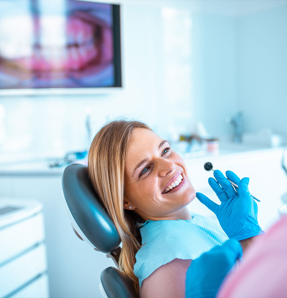 Patient smiling at doctor