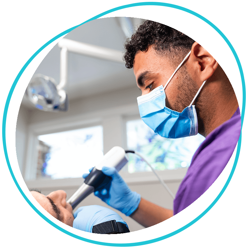 Patient Taking a 3d scan of Patients mouth