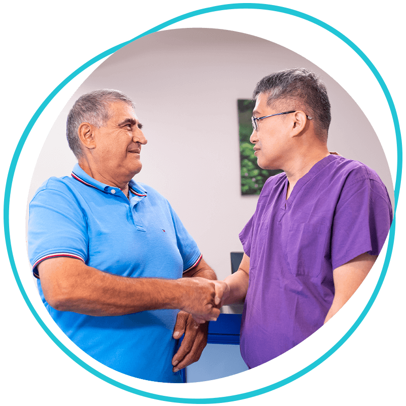 Patient Shaking Doctors hand