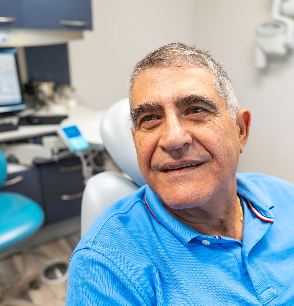 Paitent smiling at doctor